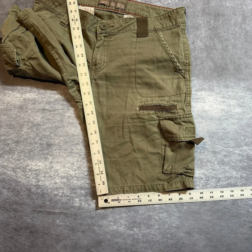Dickies Relaxed Fit Cargo Shorts Olive Green Men's 32 Cotton Utility Workwear‎